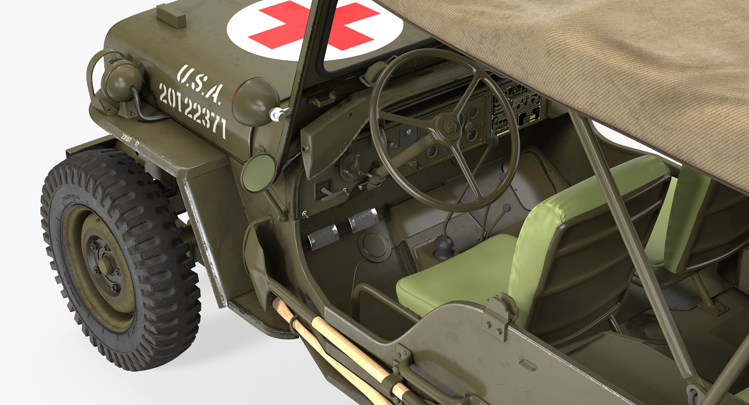 3D Jeep Willys 1944 Convertible Ambulance model