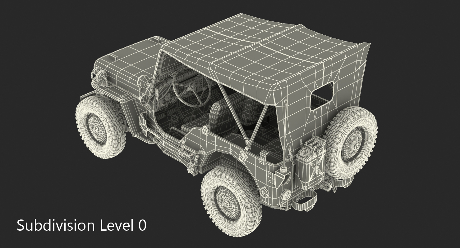 3D Jeep Willys 1944 Convertible Ambulance model