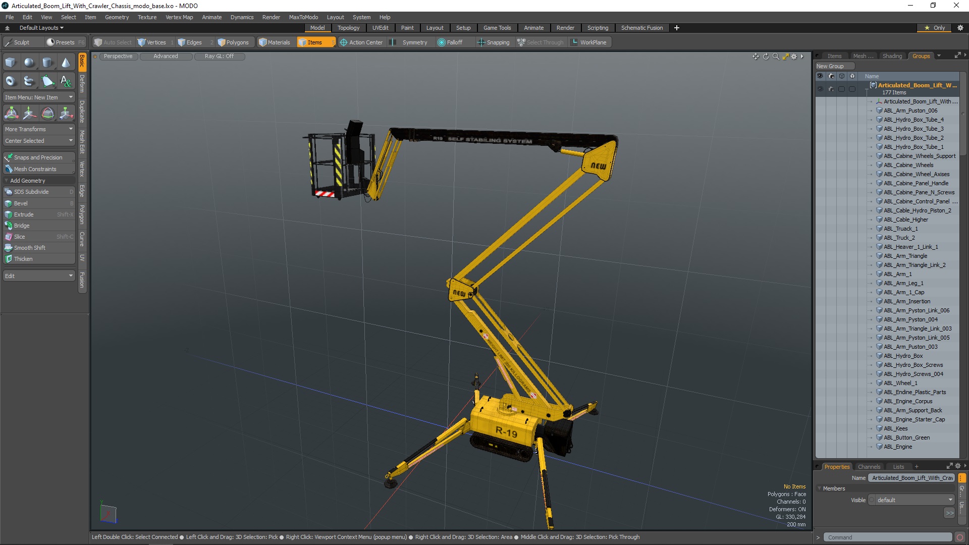 Articulated Boom Lift With Crawler Chassis 3D