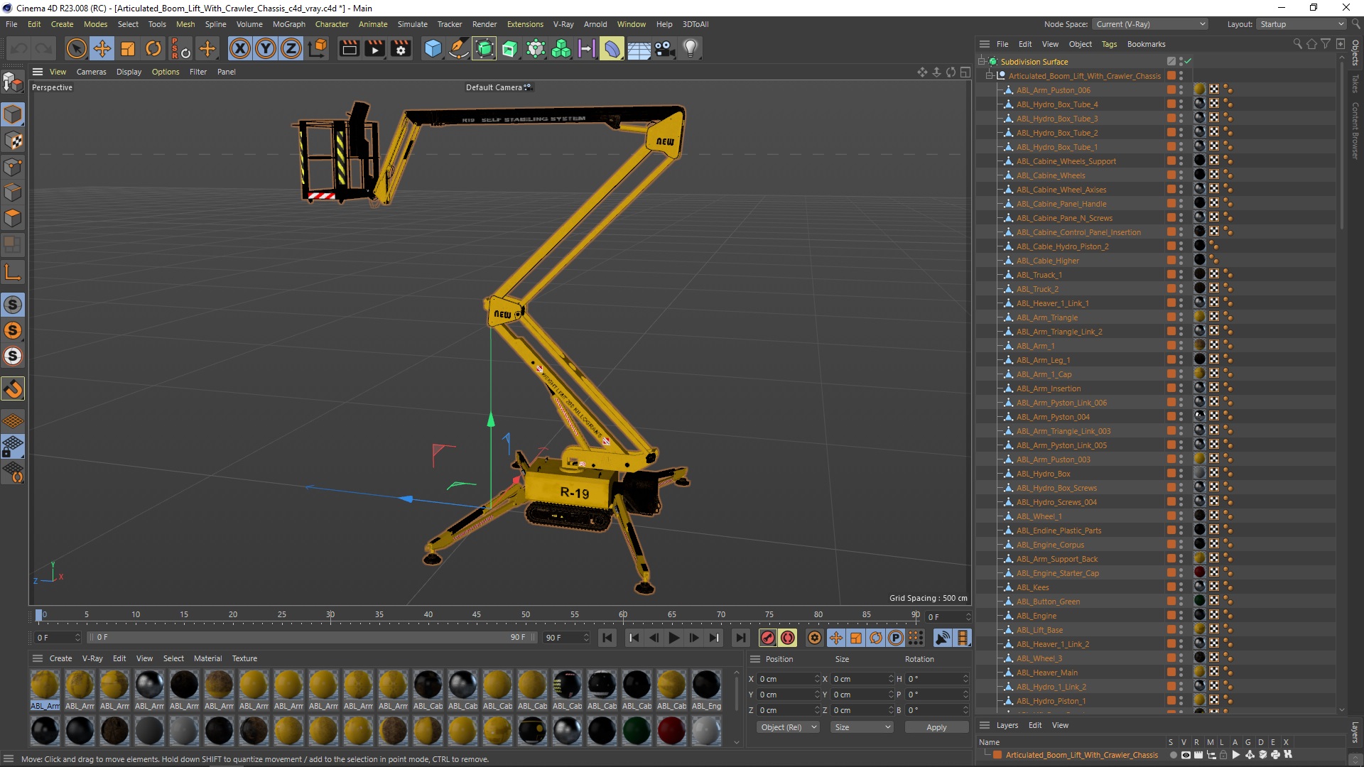 Articulated Boom Lift With Crawler Chassis 3D