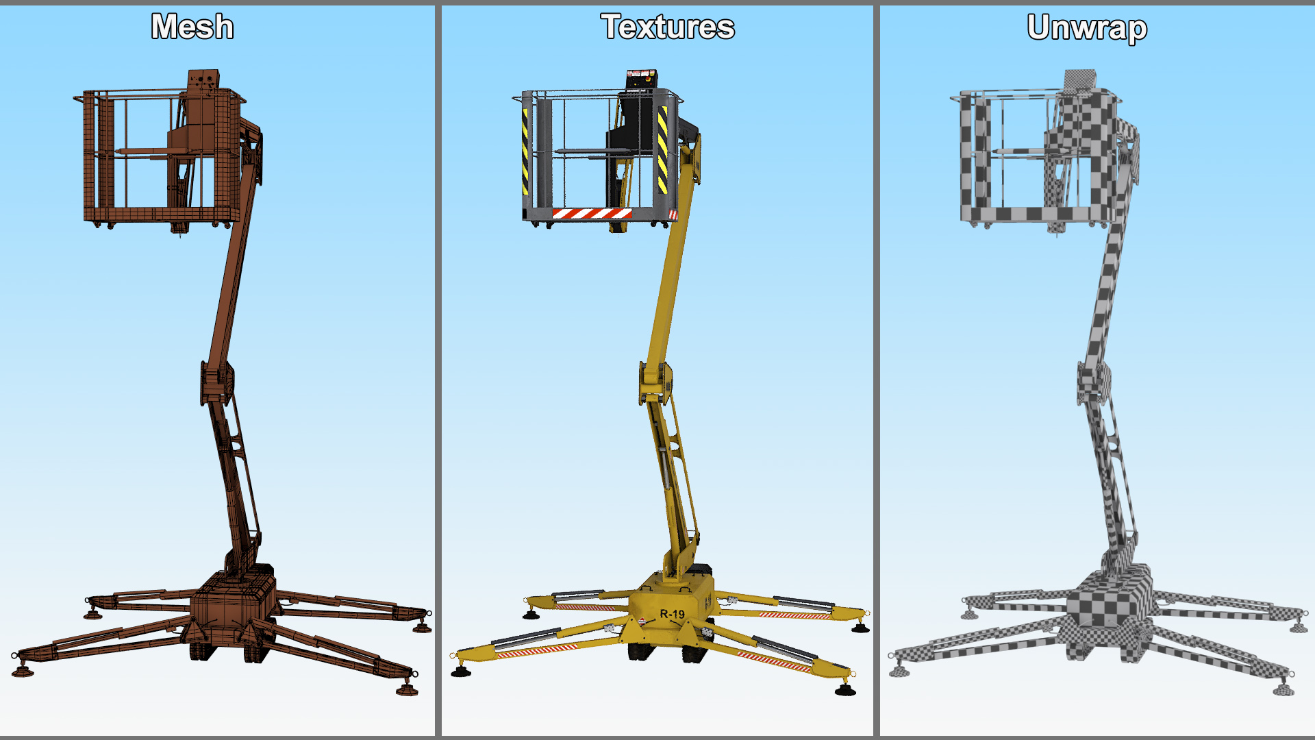 Articulated Boom Lift With Crawler Chassis 3D