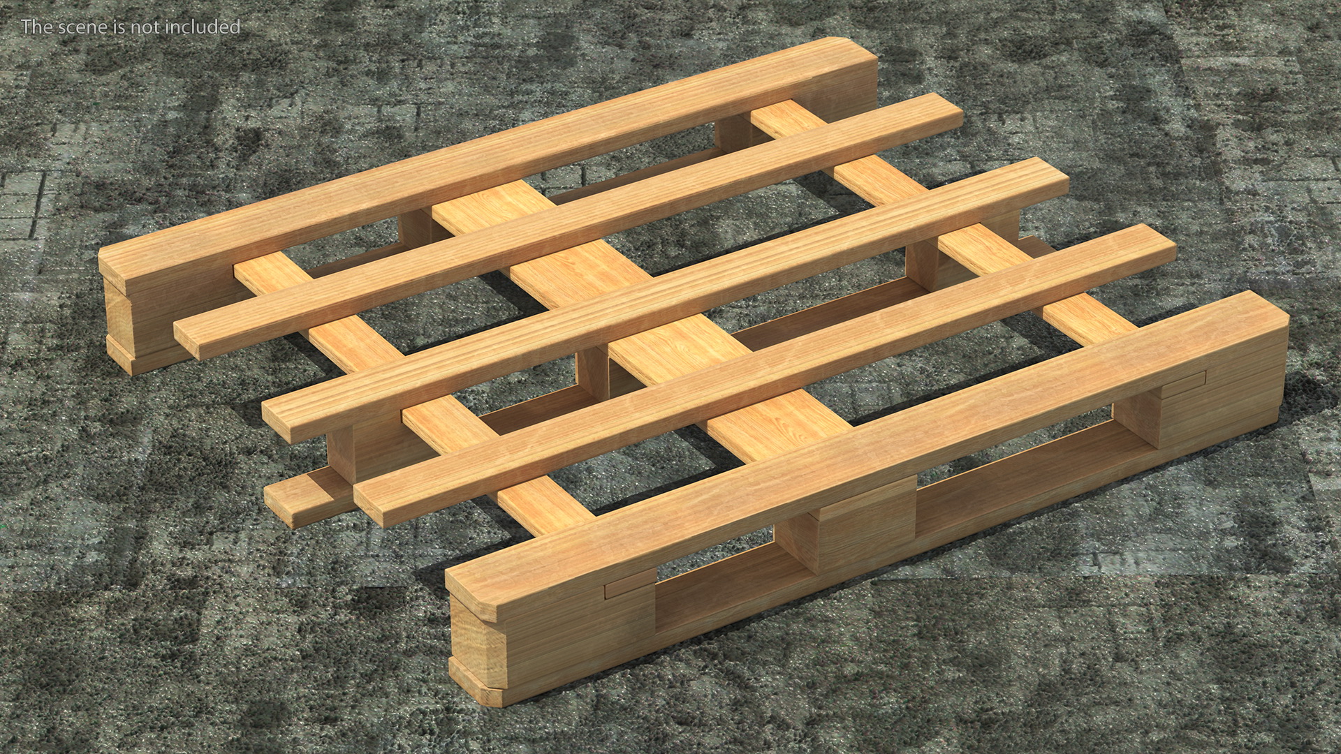 Kruizinga IBC Fluid Container 1000 Litre Wooden Pallet 3D model