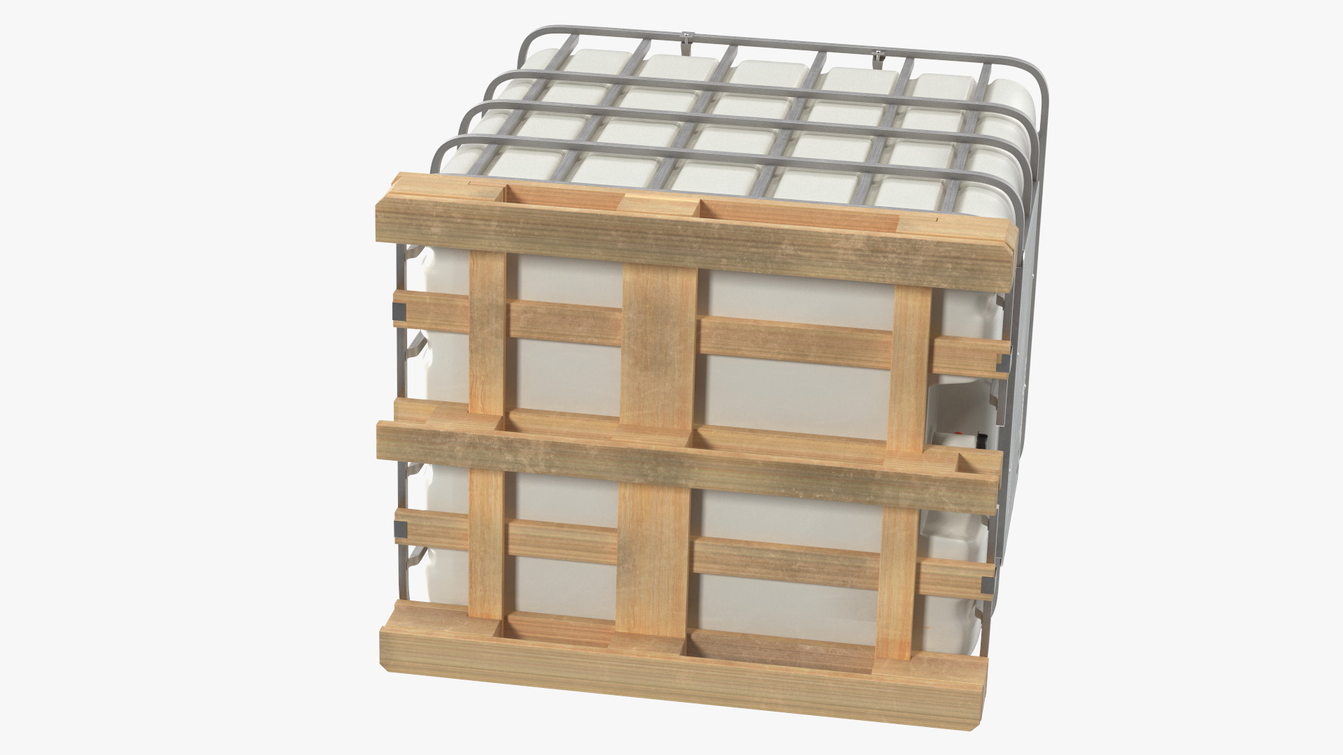 Kruizinga IBC Fluid Container 1000 Litre Wooden Pallet 3D model