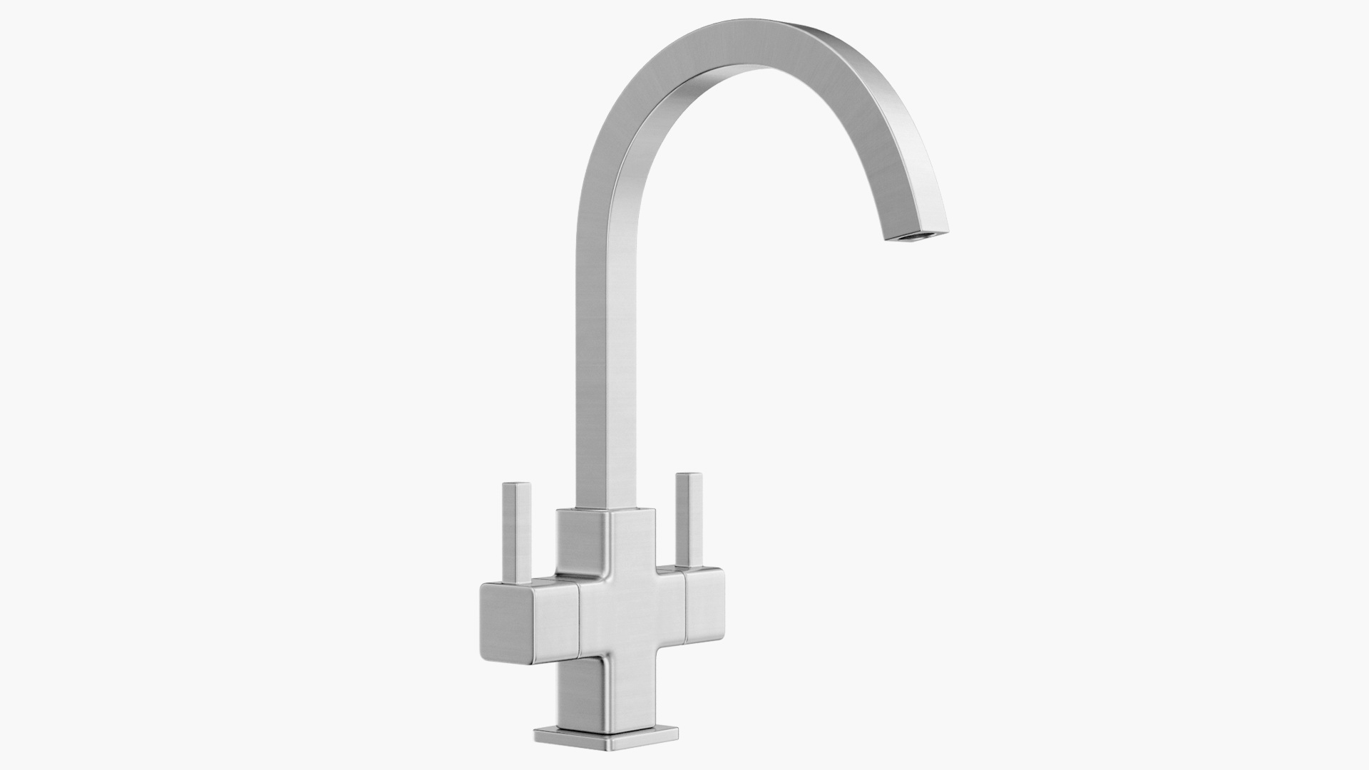 Monobloc Angular Dual Lever Kitchen Tap 3D model