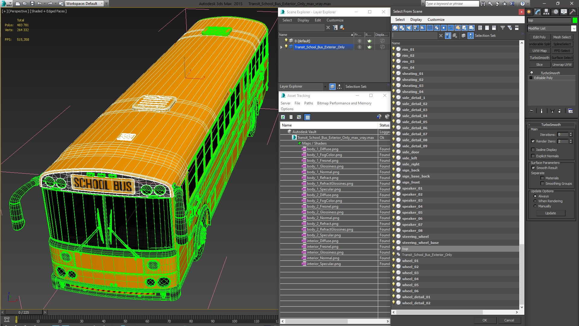 Transit School Bus Exterior Only 3D