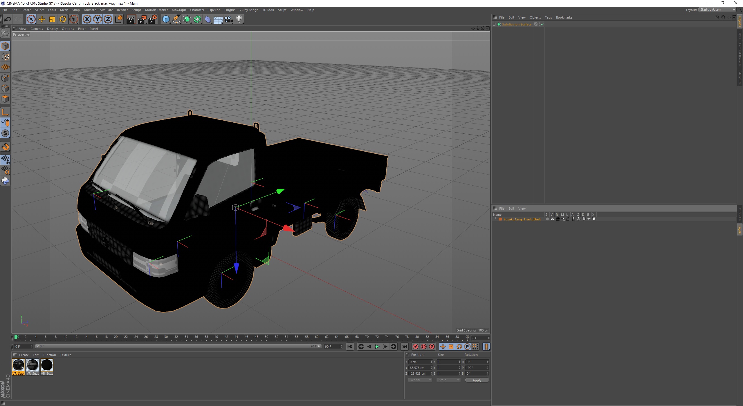 Suzuki Carry Truck Black 3D model