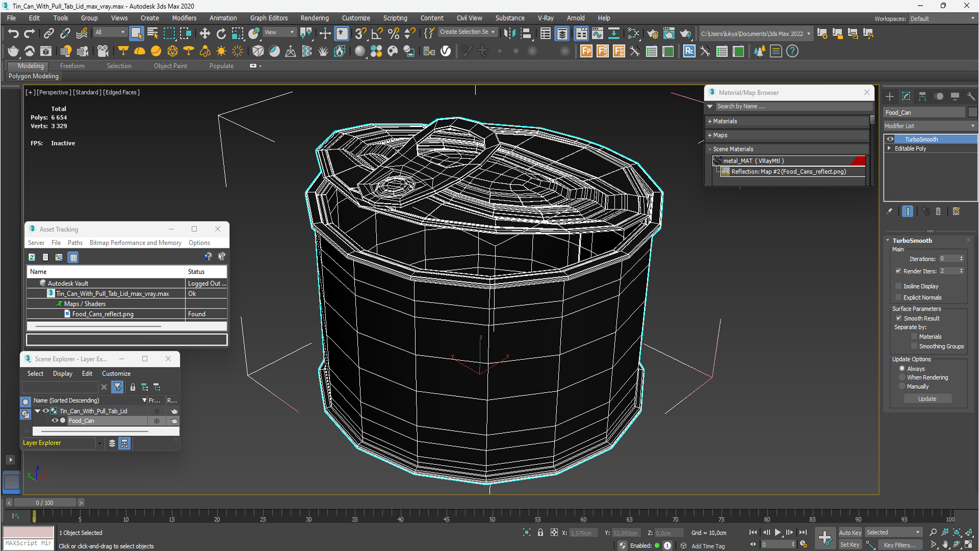 3D model Tin Can With Pull Tab Lid