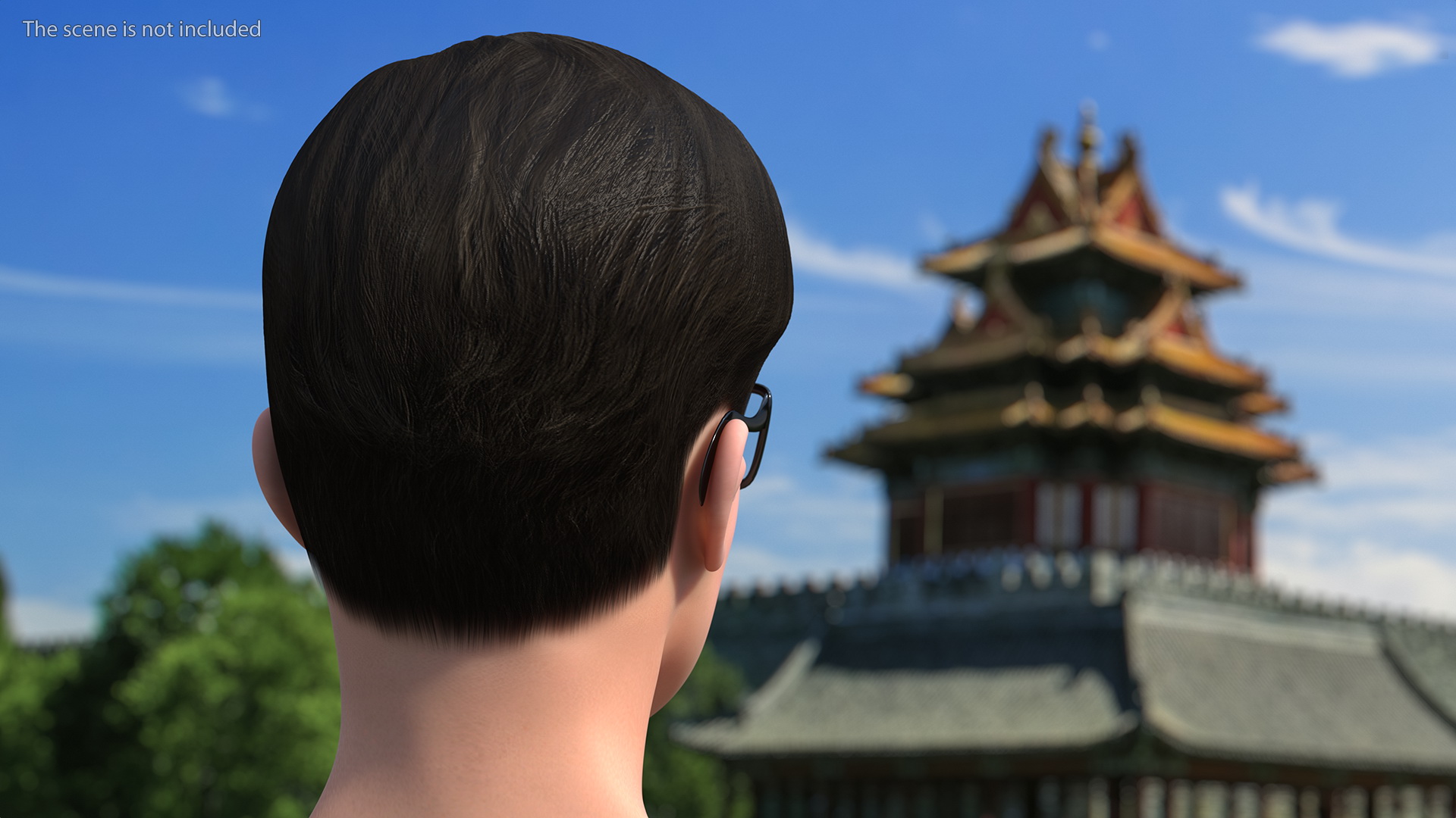 3D model Head with Glasses Chinese Schoolboy