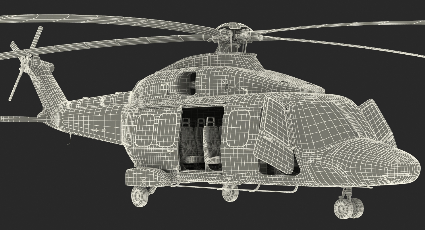 3D Agusta Westland AW189 Rigged model