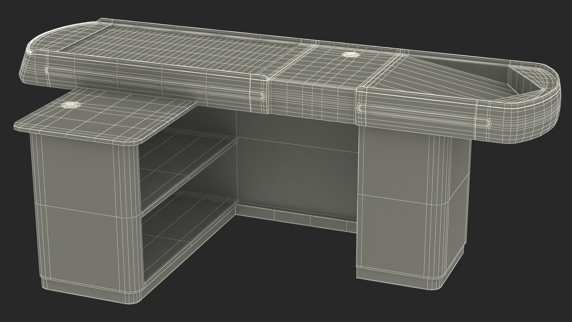 Supermarket Checkout Counters Set Red 3D