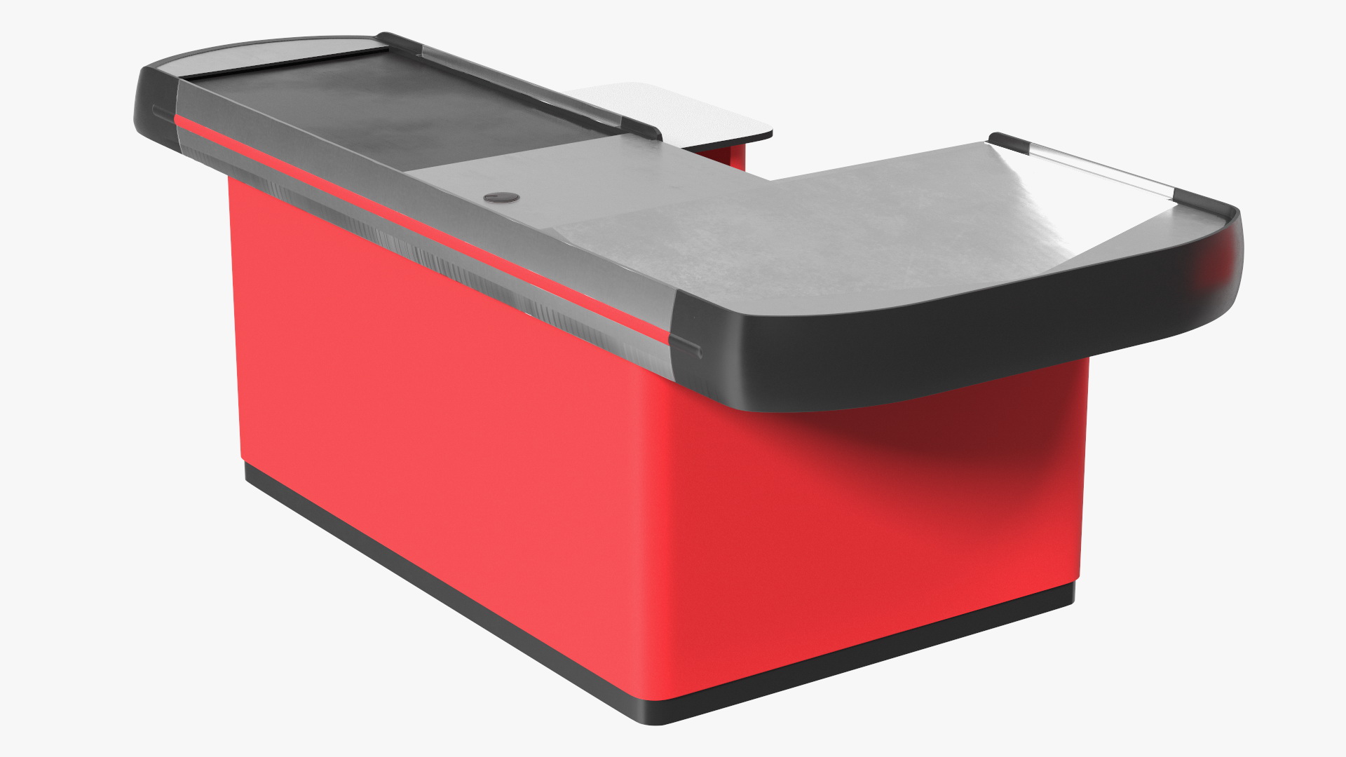 Supermarket Checkout Counters Set Red 3D