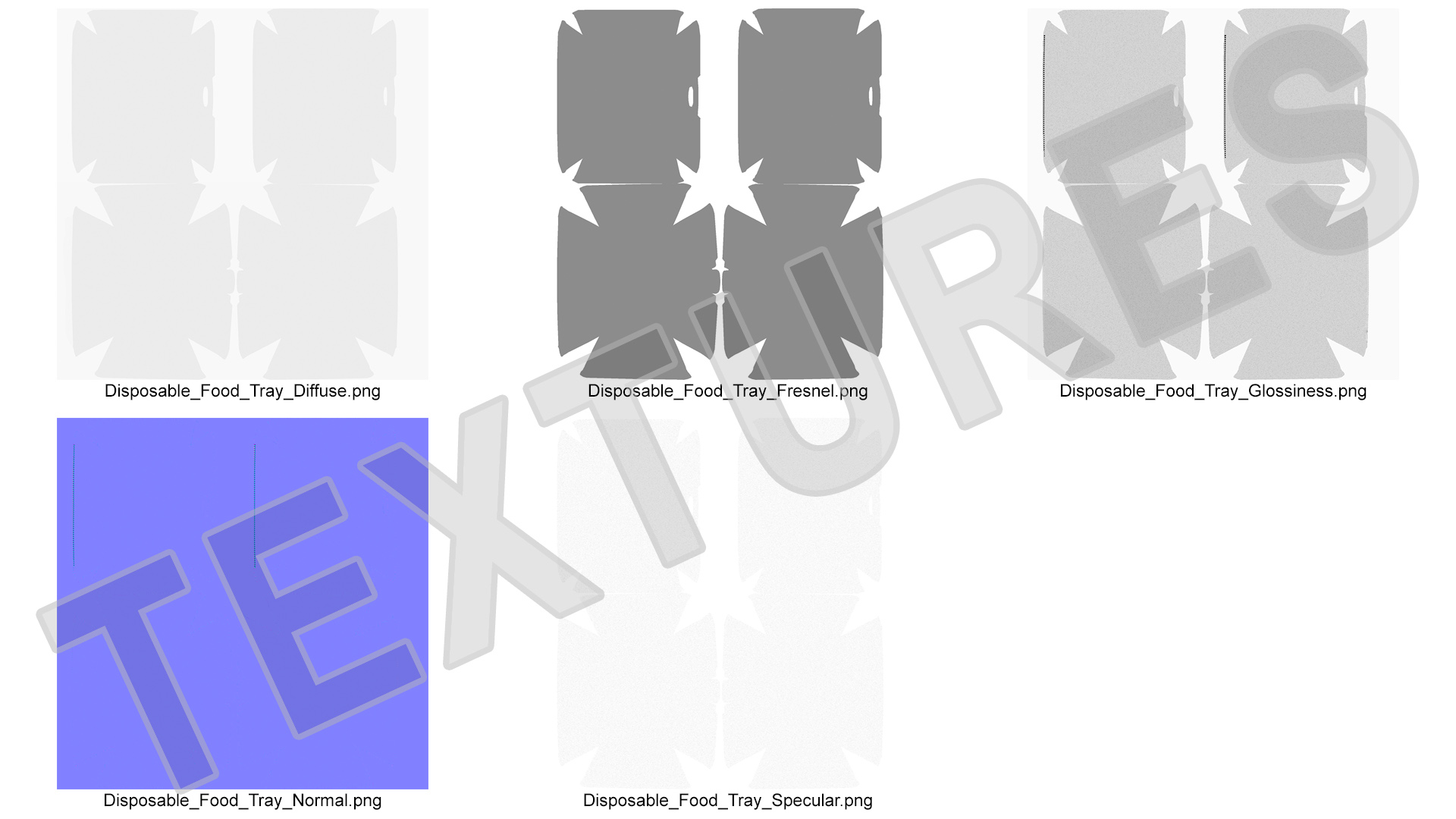 Disposable Food Tray Closed 3D