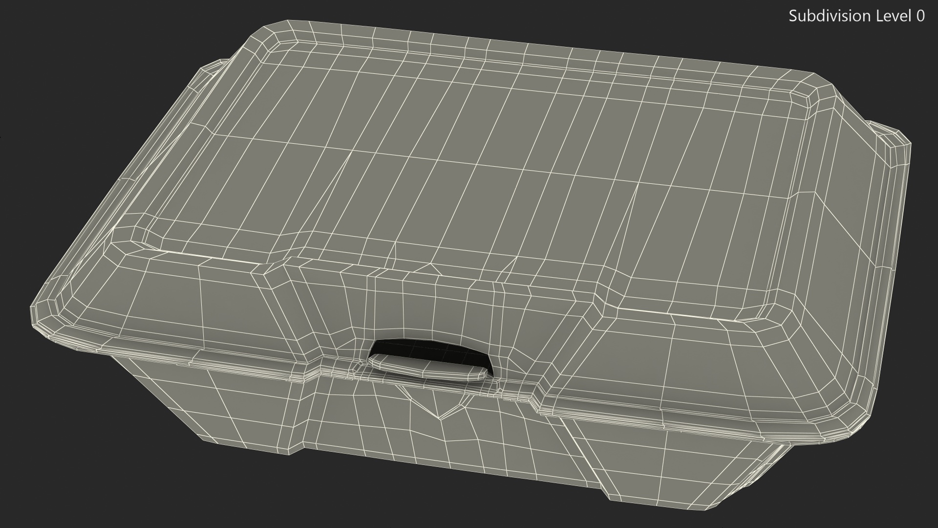 Disposable Food Tray Closed 3D