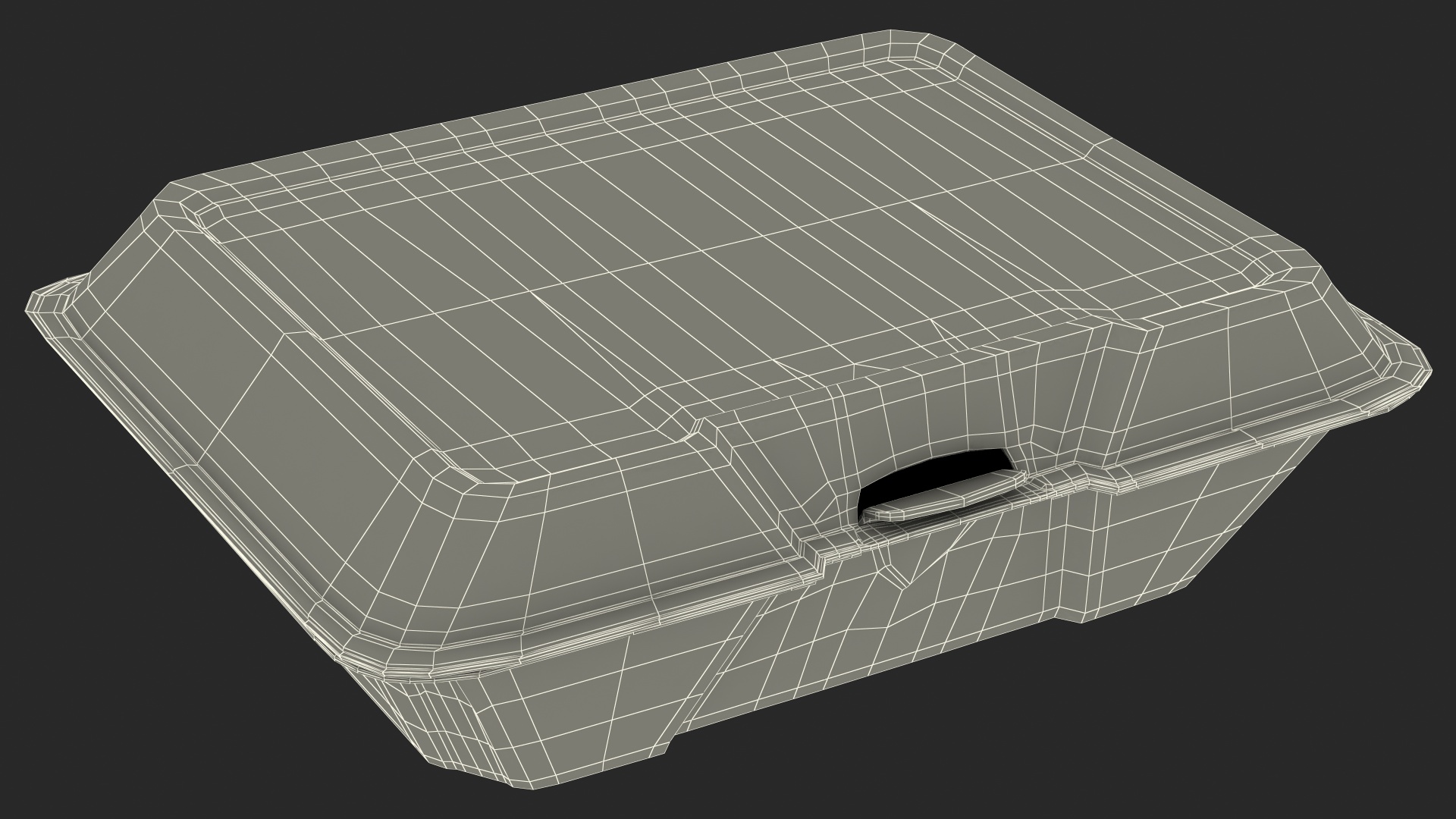 Disposable Food Tray Closed 3D