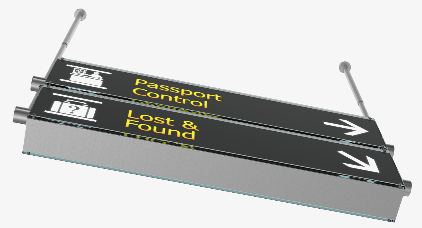 3D model Airport Signs Passport Control