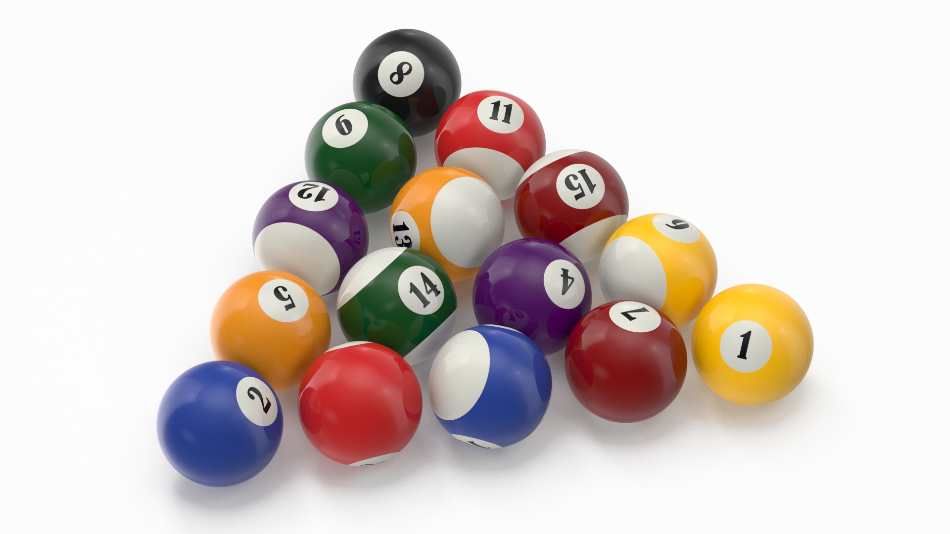 3D Billiard Balls Set model