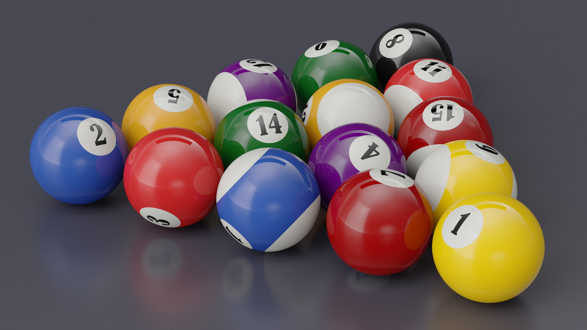 3D Billiard Balls Set model