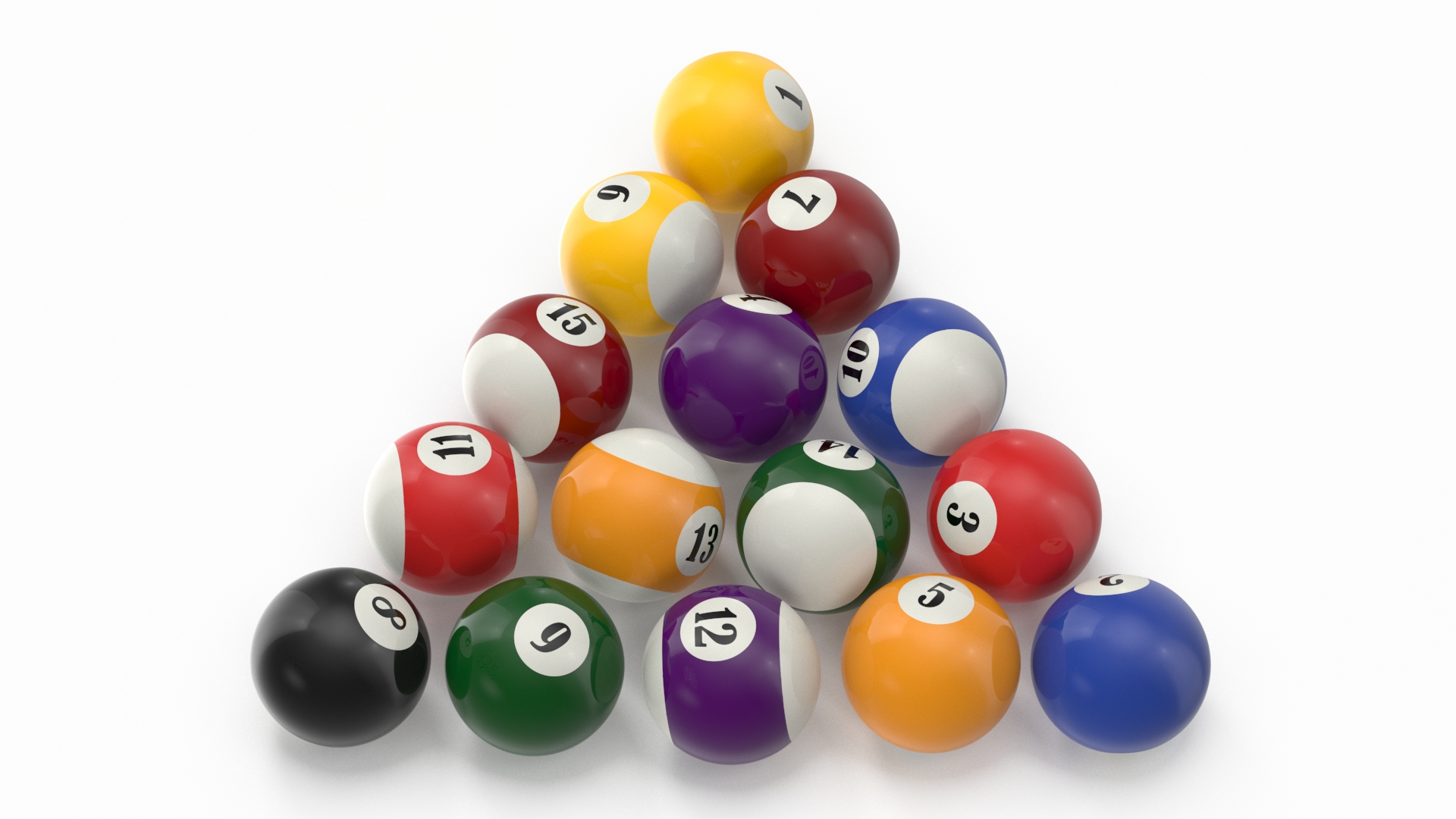 3D Billiard Balls Set model