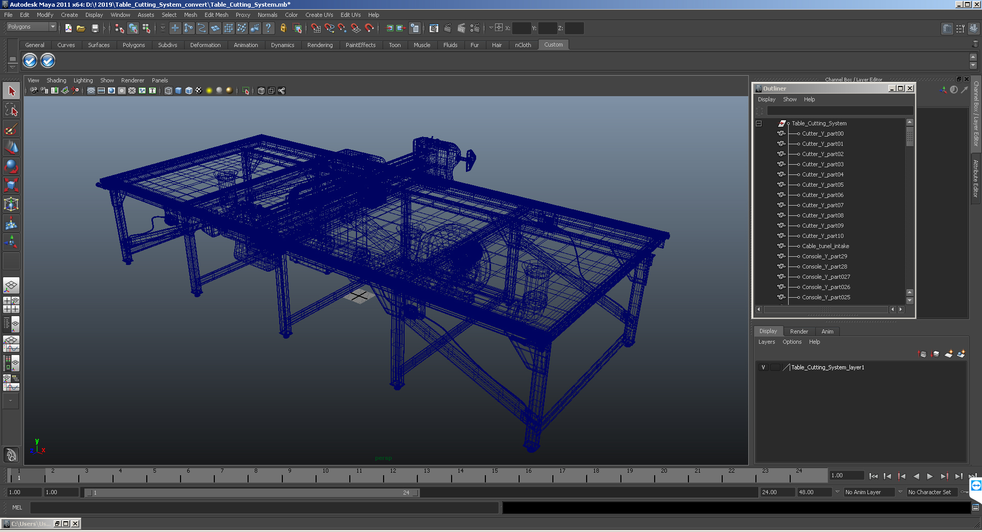 3D model Table Cutting System