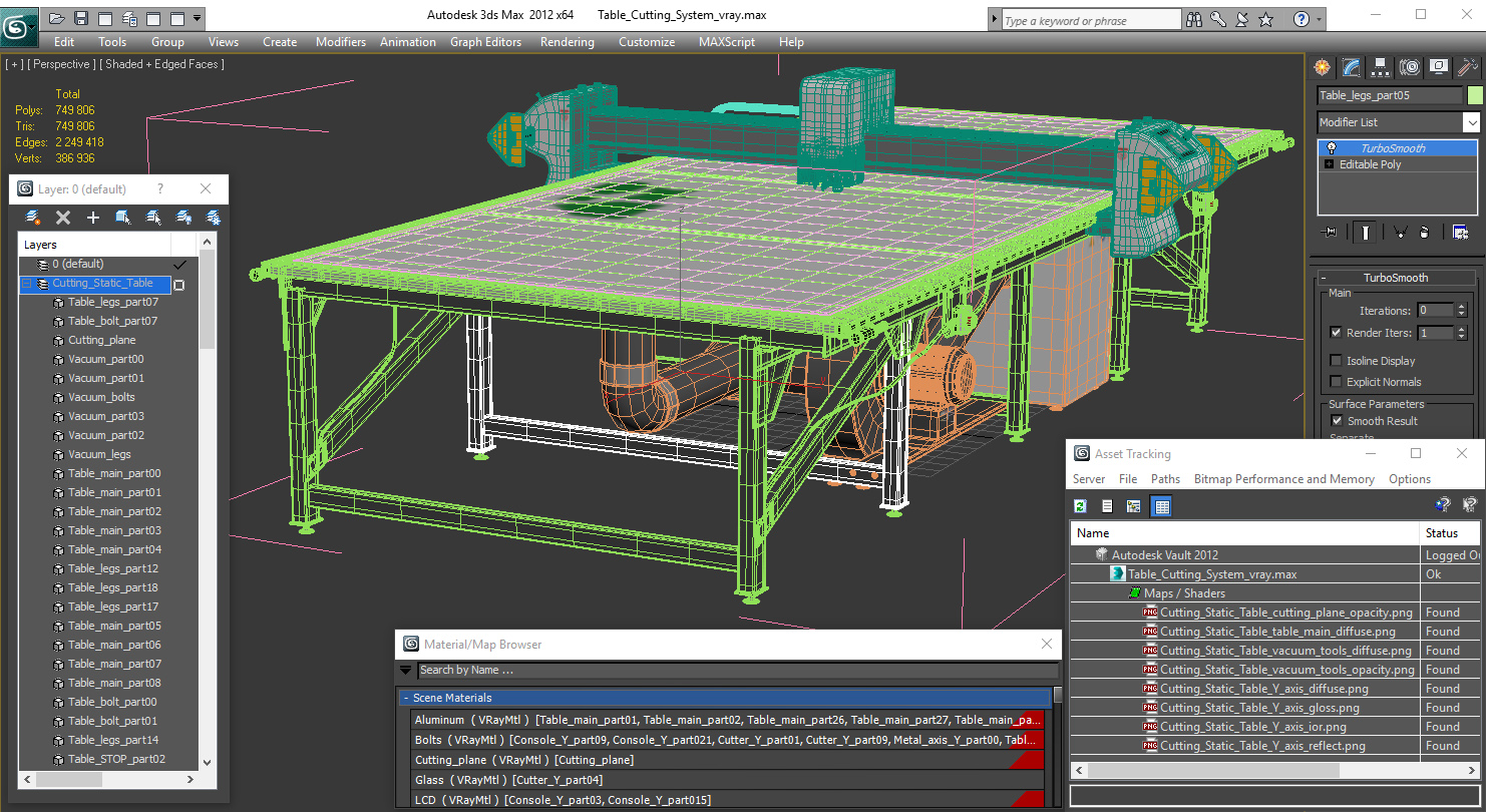 3D model Table Cutting System