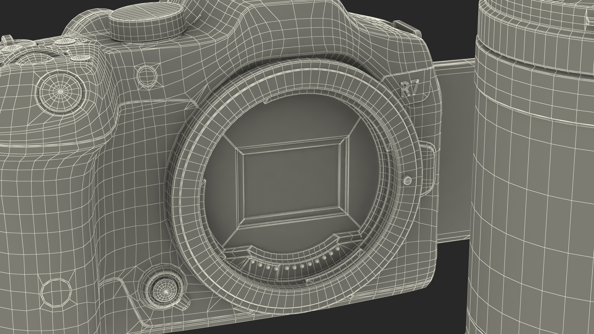 3D Disassembled Camera and Lens model