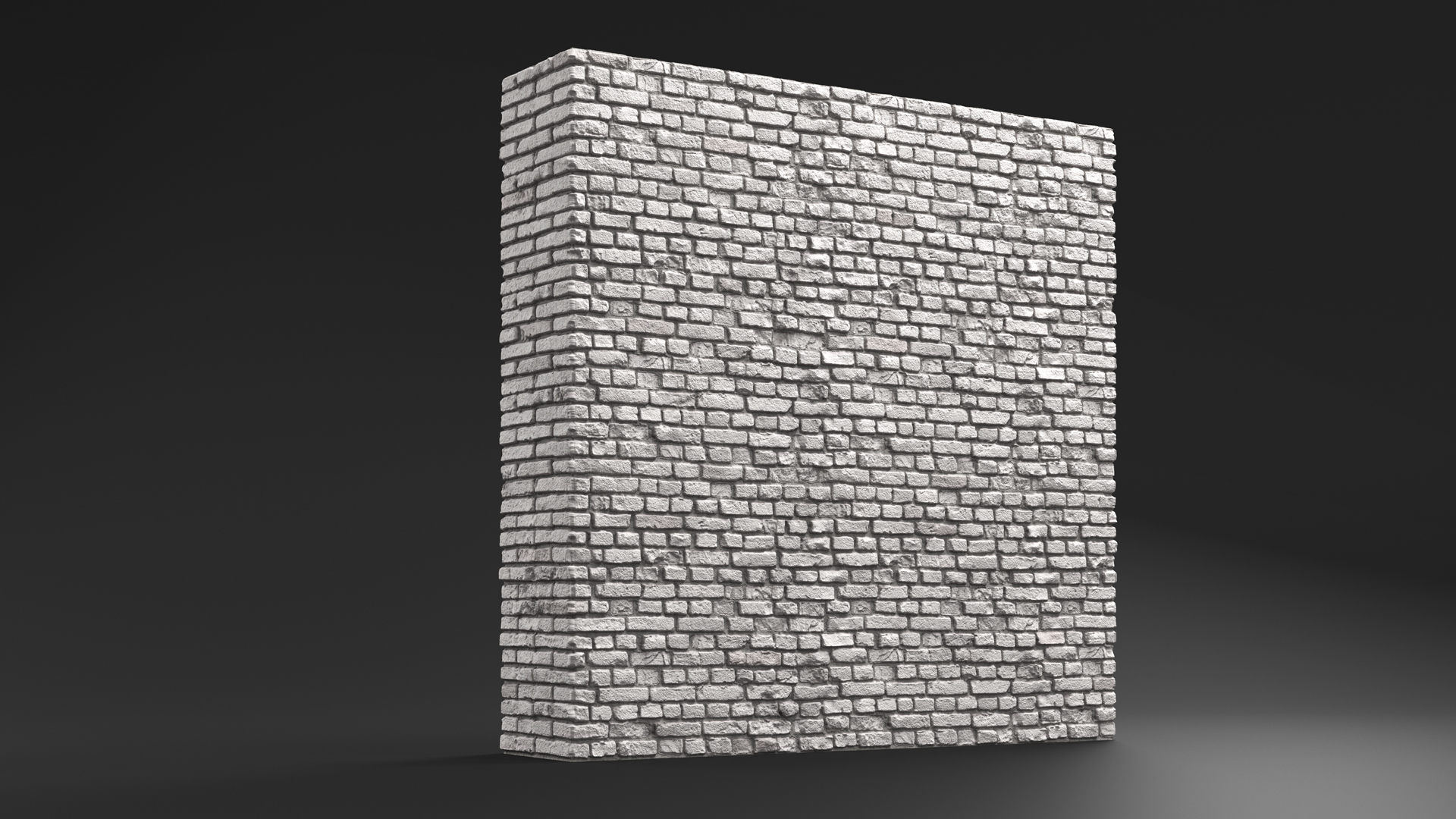 3D model Old Brick White Wall