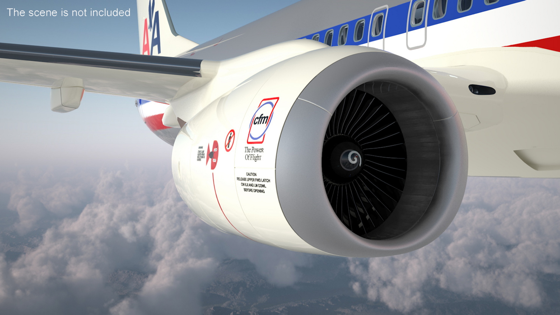 3D American Airlines Boeing 737-900 with Interior Rigged model