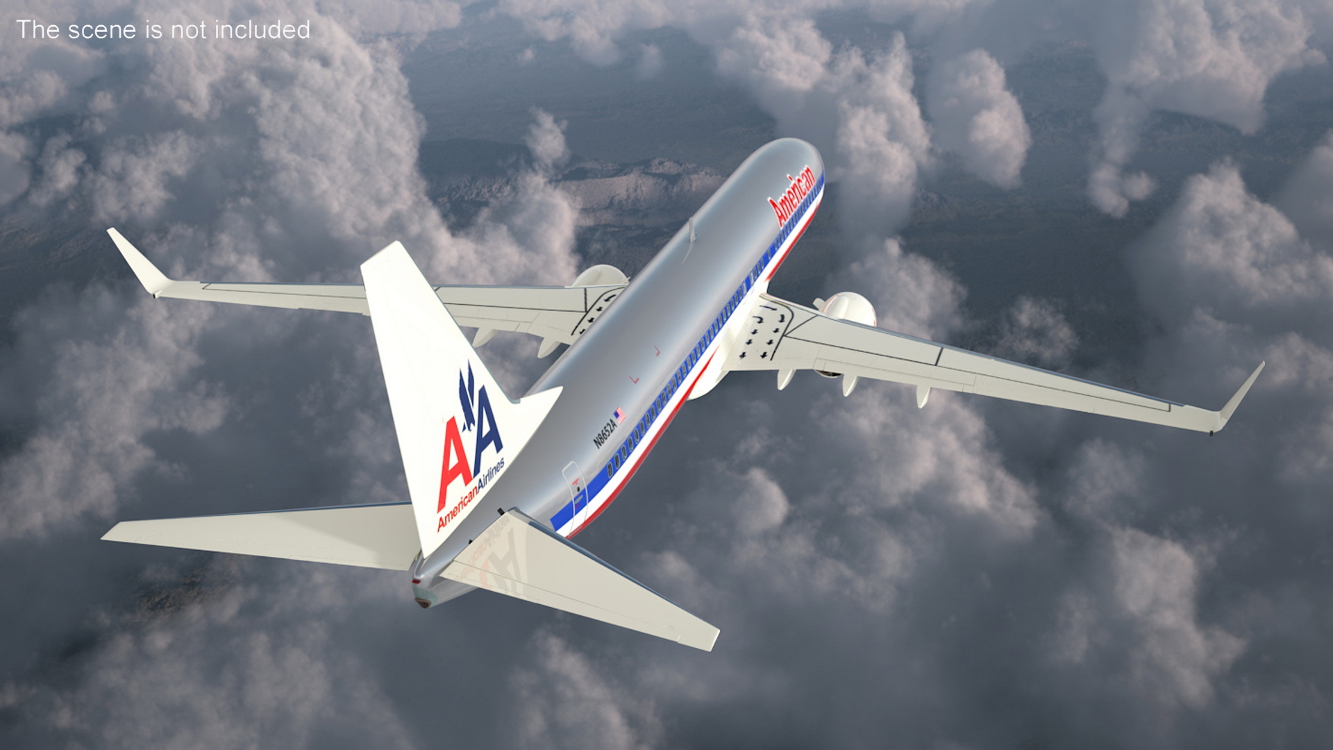 3D American Airlines Boeing 737-900 with Interior Rigged model