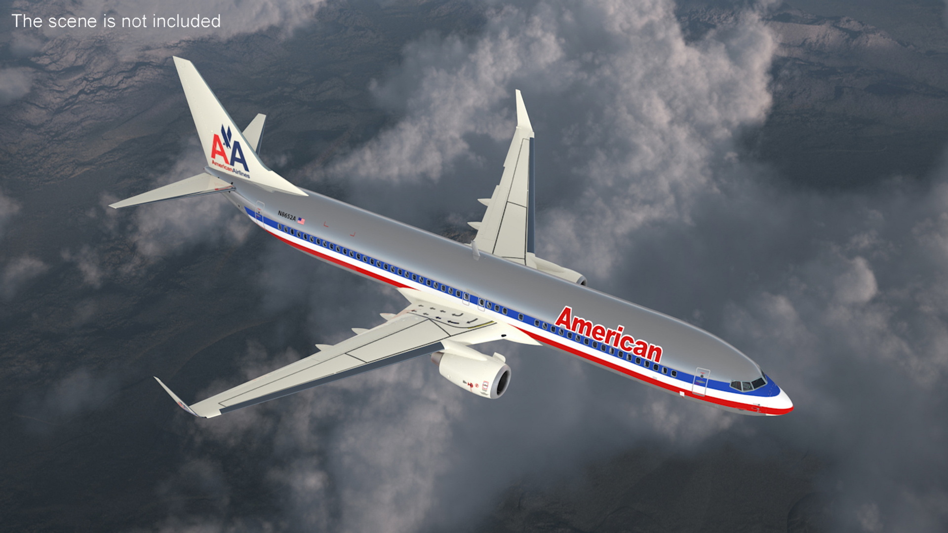 3D American Airlines Boeing 737-900 with Interior Rigged model