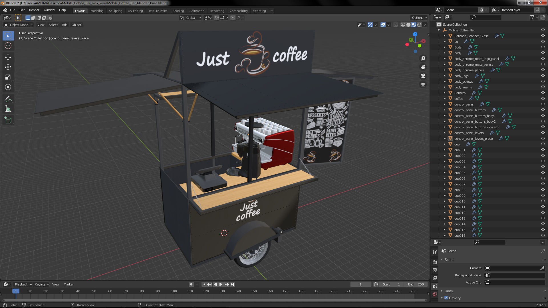 Mobile Coffee Bar 3D