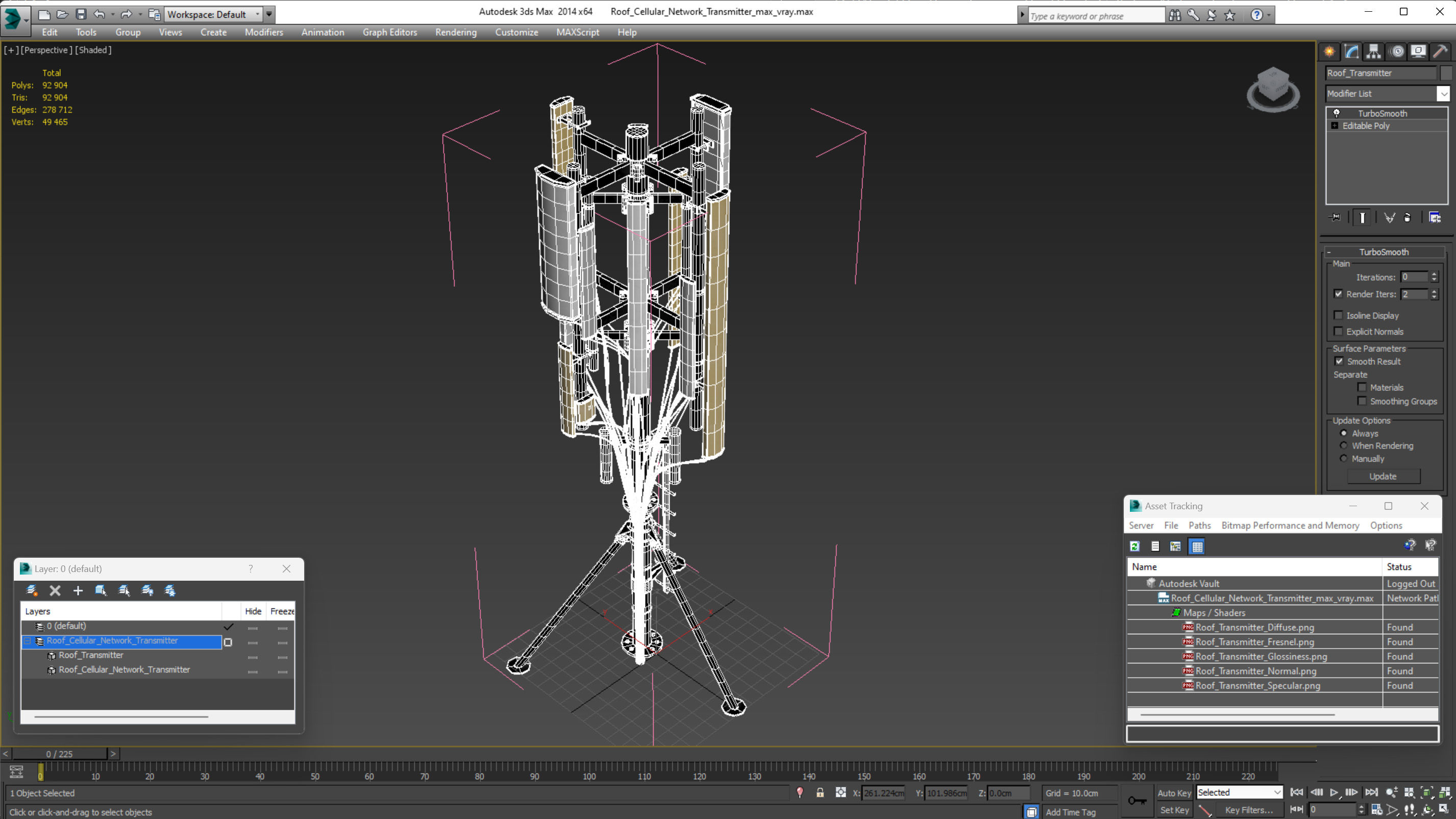 3D Roof Cellular Network Transmitter model