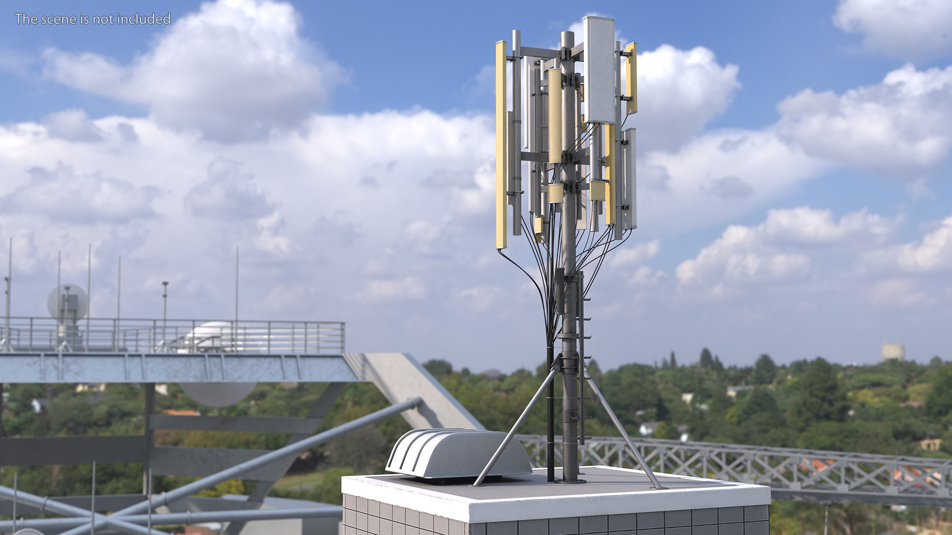 3D Roof Cellular Network Transmitter model