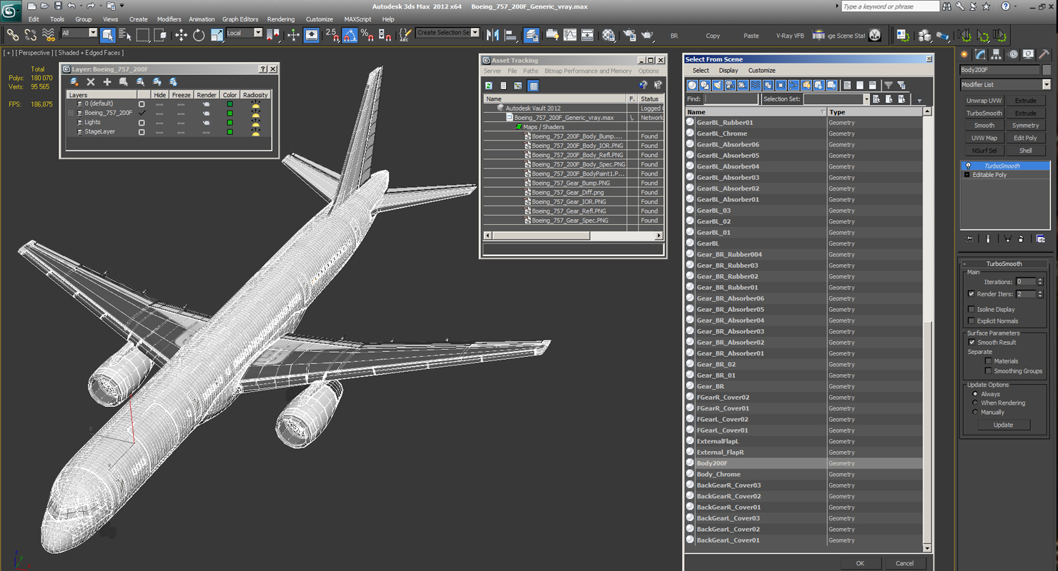 3D Boeing 757 200F Generic model