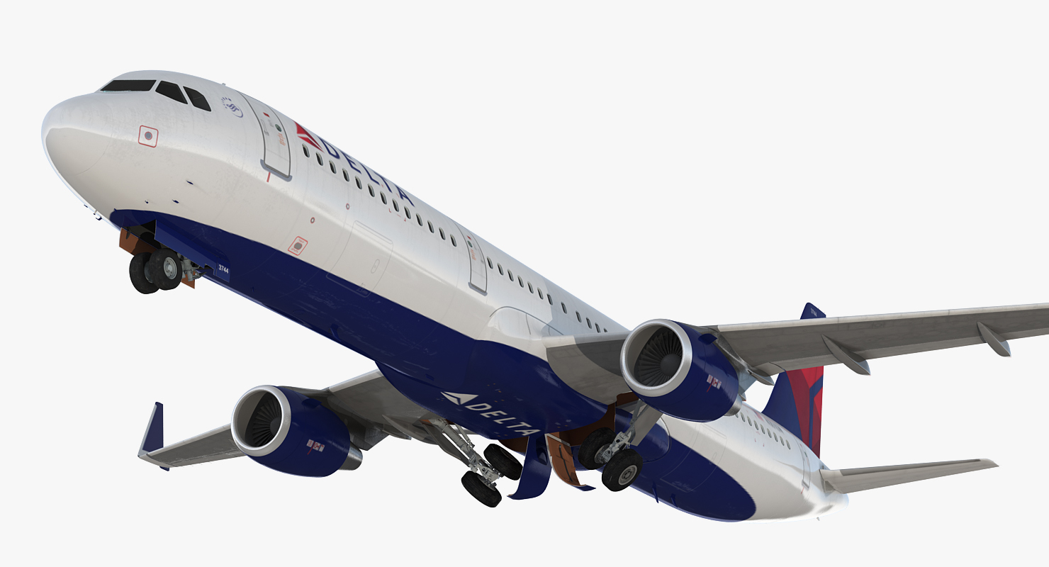 3D model Airbus A321 Delta Airlines with Interior