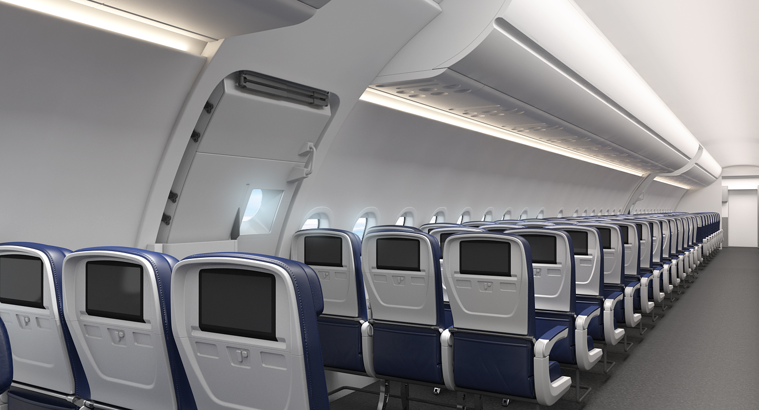 3D model Airbus A321 Delta Airlines with Interior