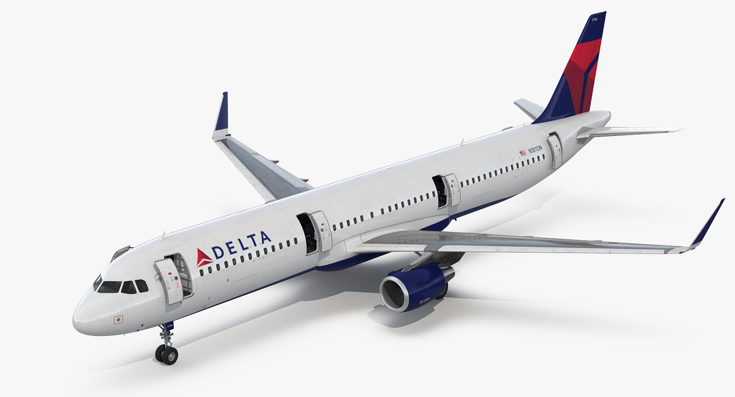 3D model Airbus A321 Delta Airlines with Interior