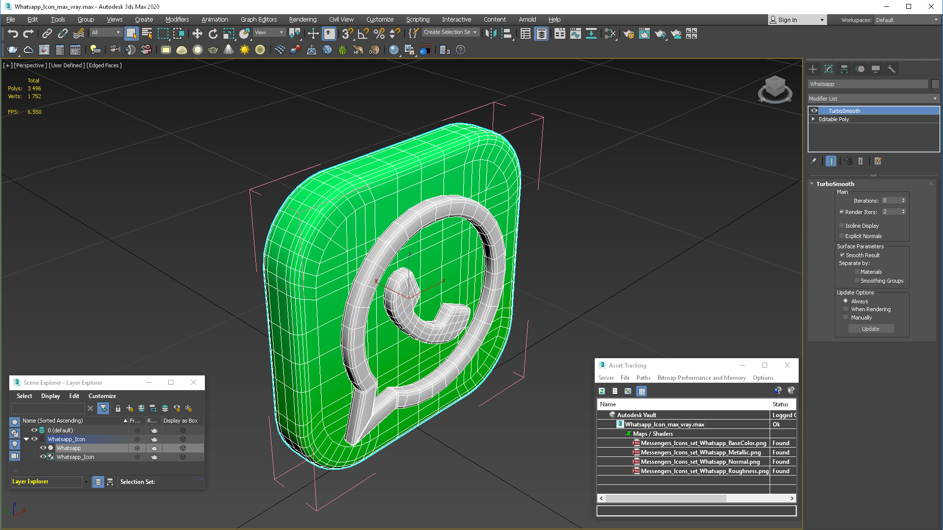 3D Whatsapp Icon model