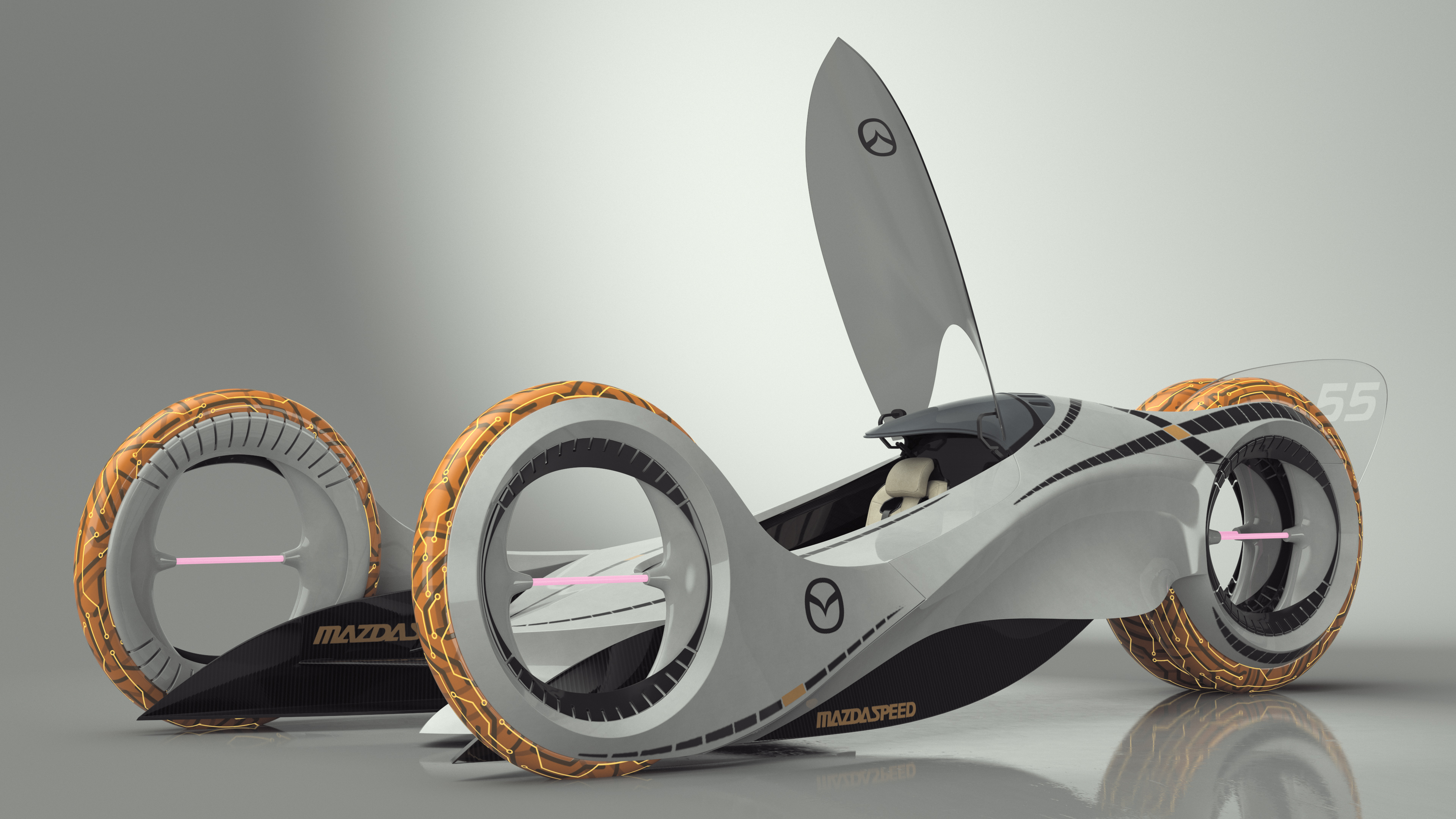 Mazda KAAN Futuristic Race Car Rigged 3D