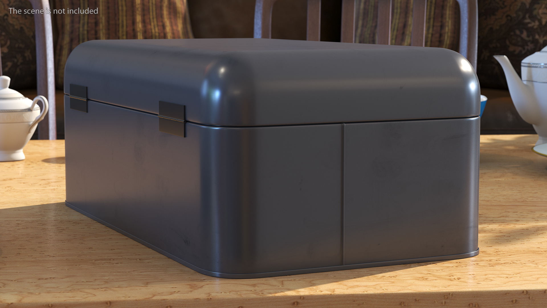 3D Metal Bread Bin Black