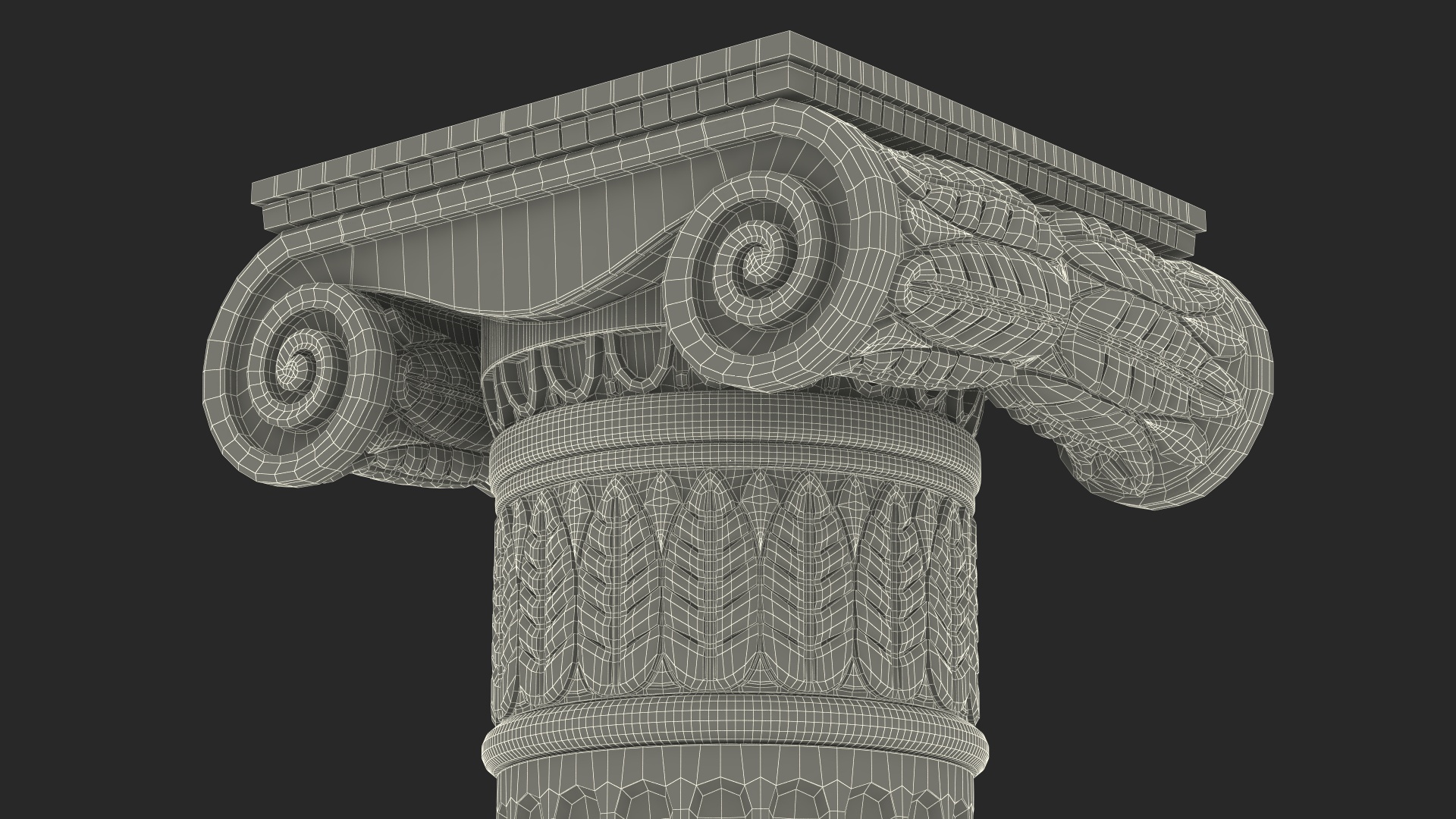 Greek Ionic Order Column Pillar Pedestal Statue 3D