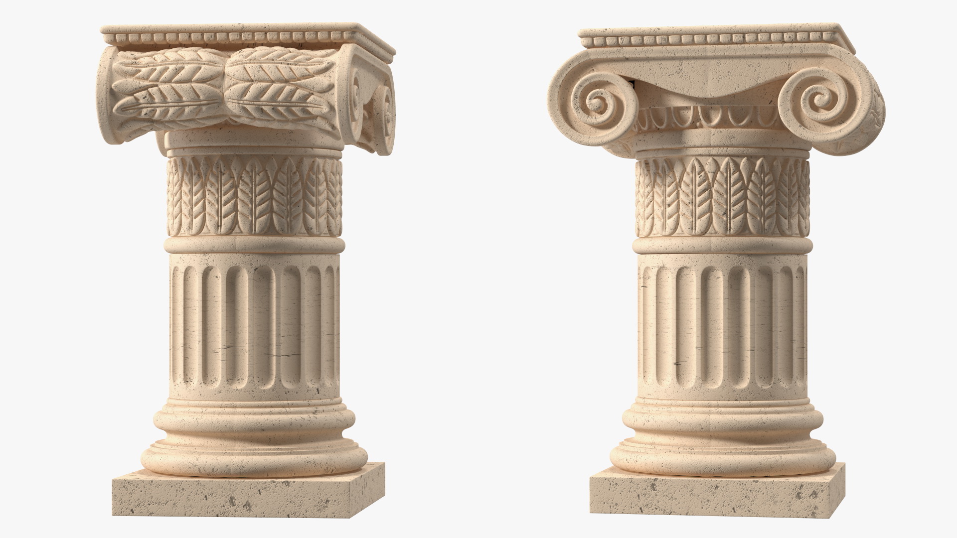 Greek Ionic Order Column Pillar Pedestal Statue 3D