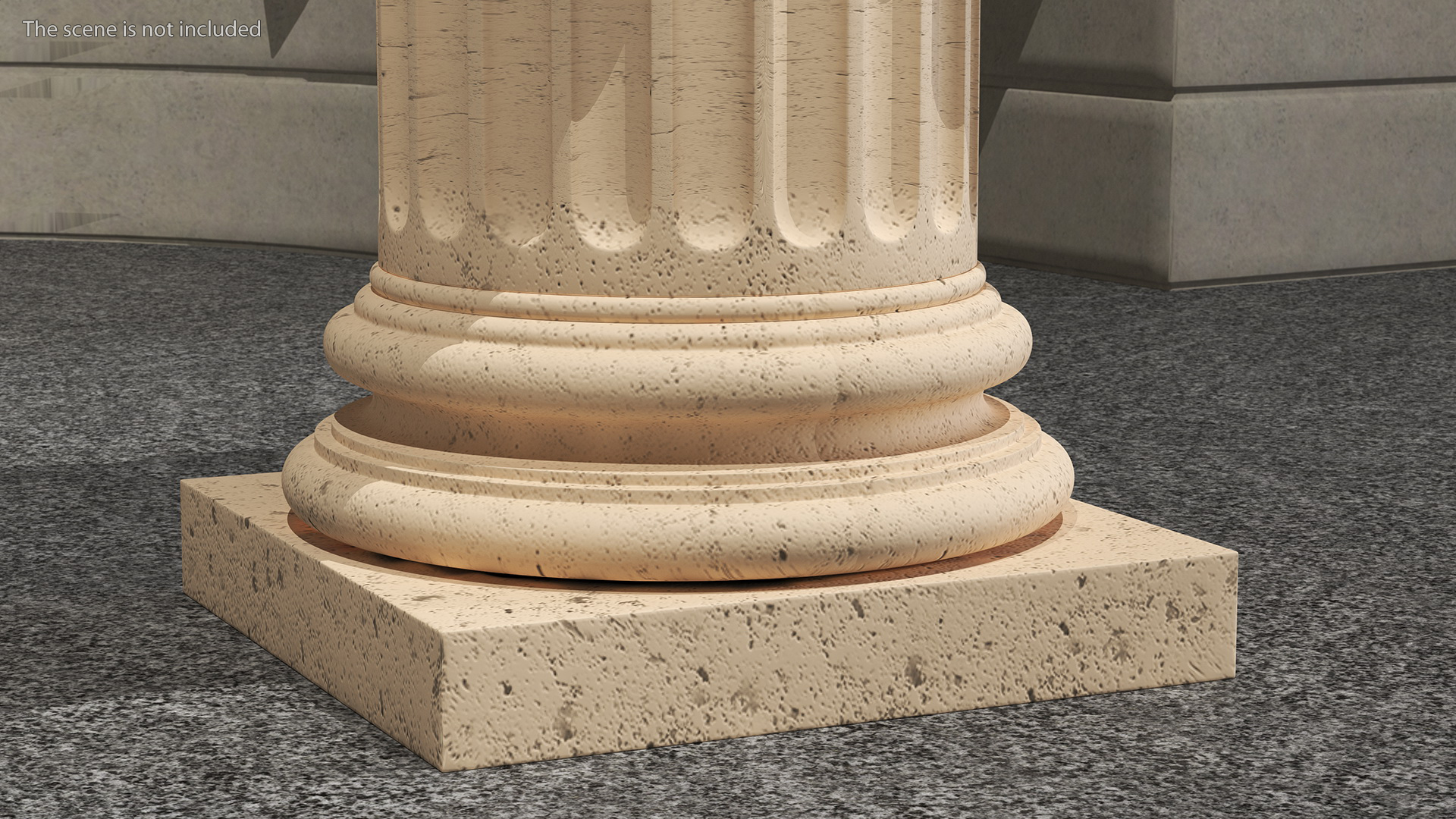 Greek Ionic Order Column Pillar Pedestal Statue 3D