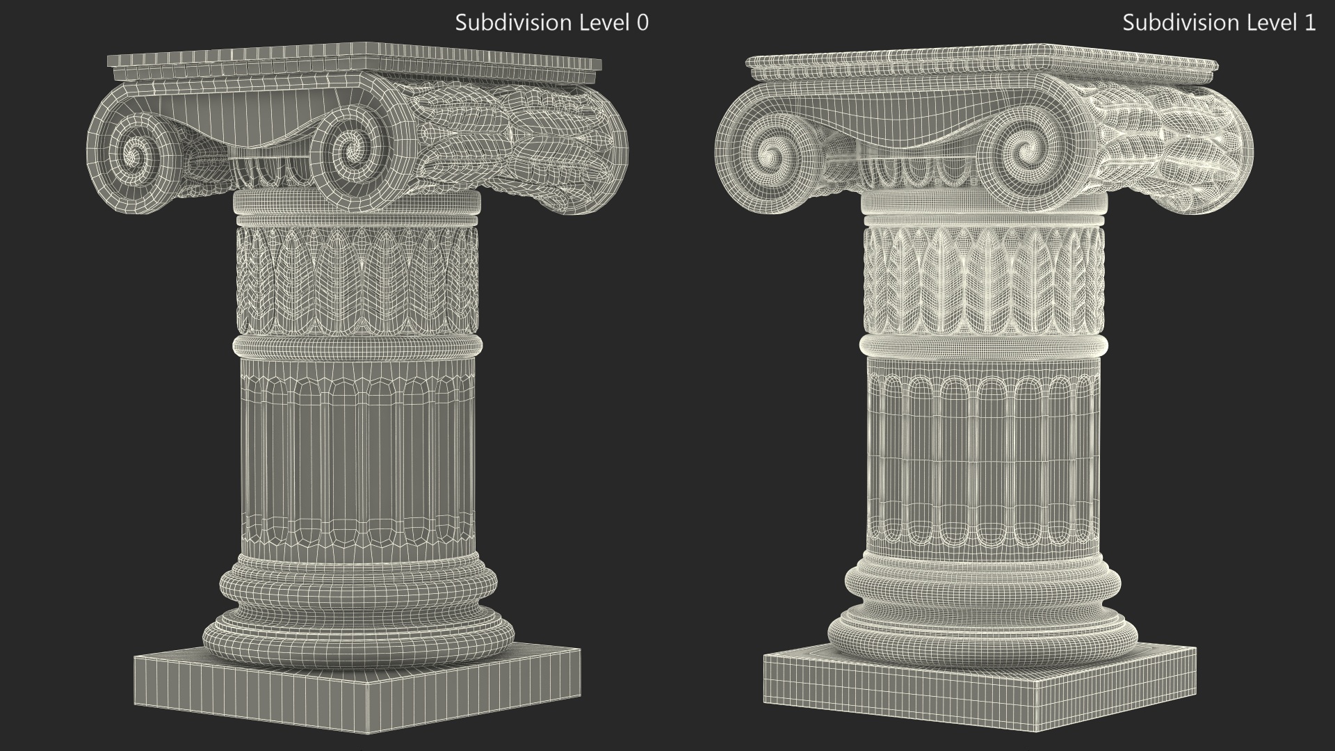 Greek Ionic Order Column Pillar Pedestal Statue 3D