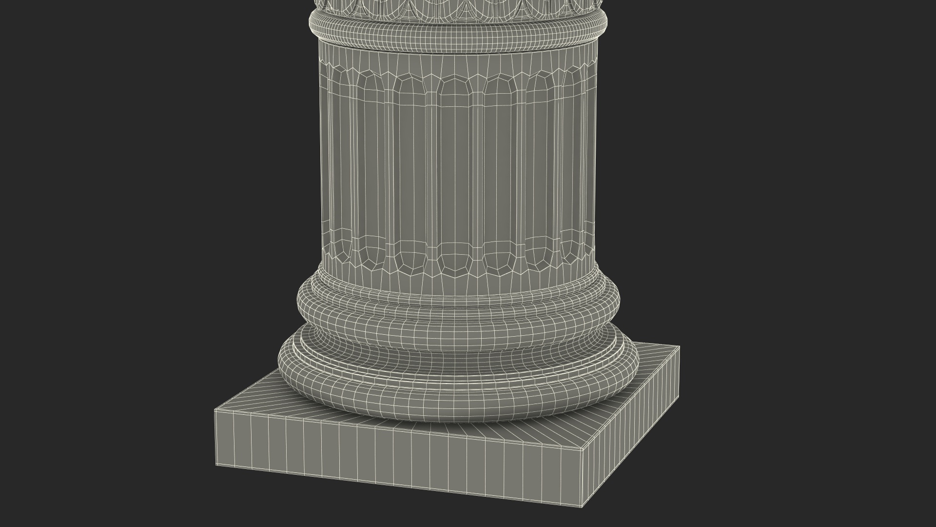 Greek Ionic Order Column Pillar Pedestal Statue 3D