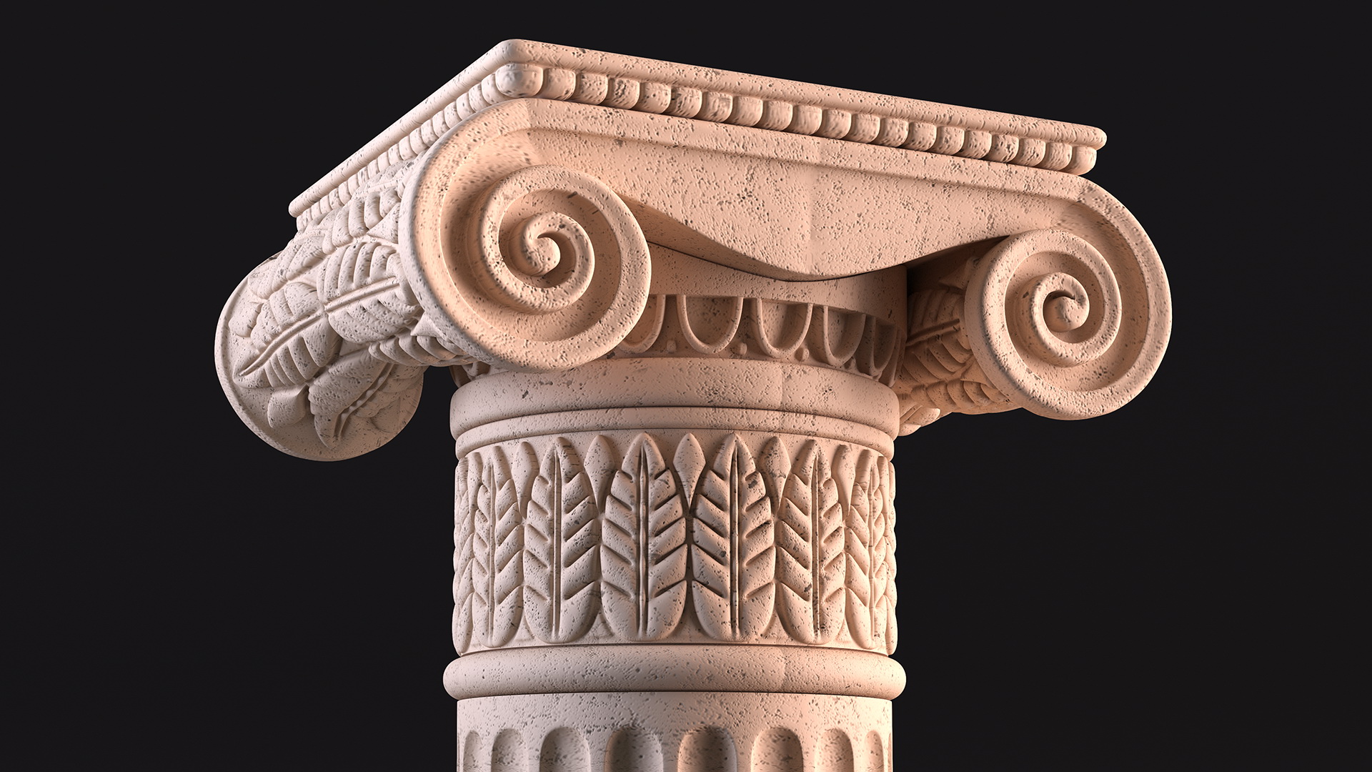 Greek Ionic Order Column Pillar Pedestal Statue 3D