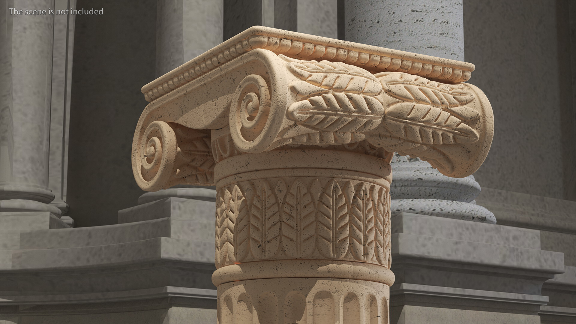 Greek Ionic Order Column Pillar Pedestal Statue 3D