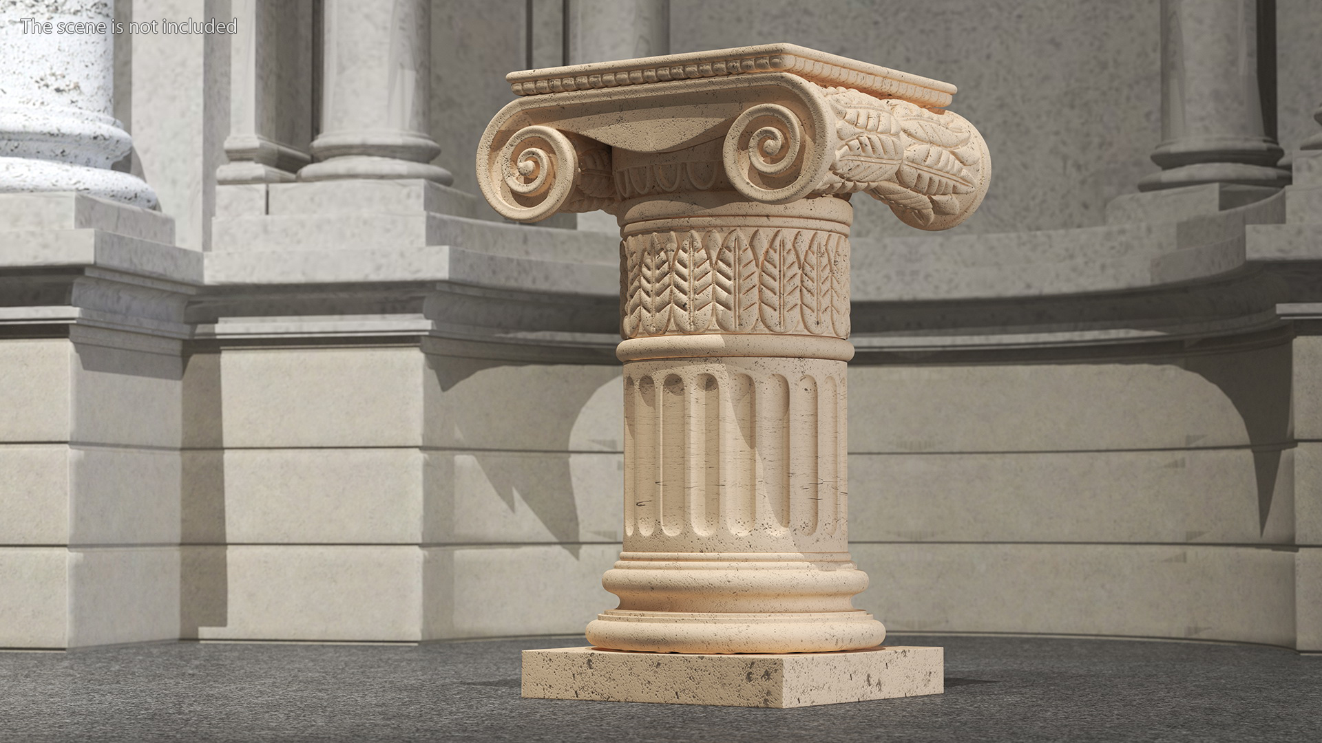 Greek Ionic Order Column Pillar Pedestal Statue 3D