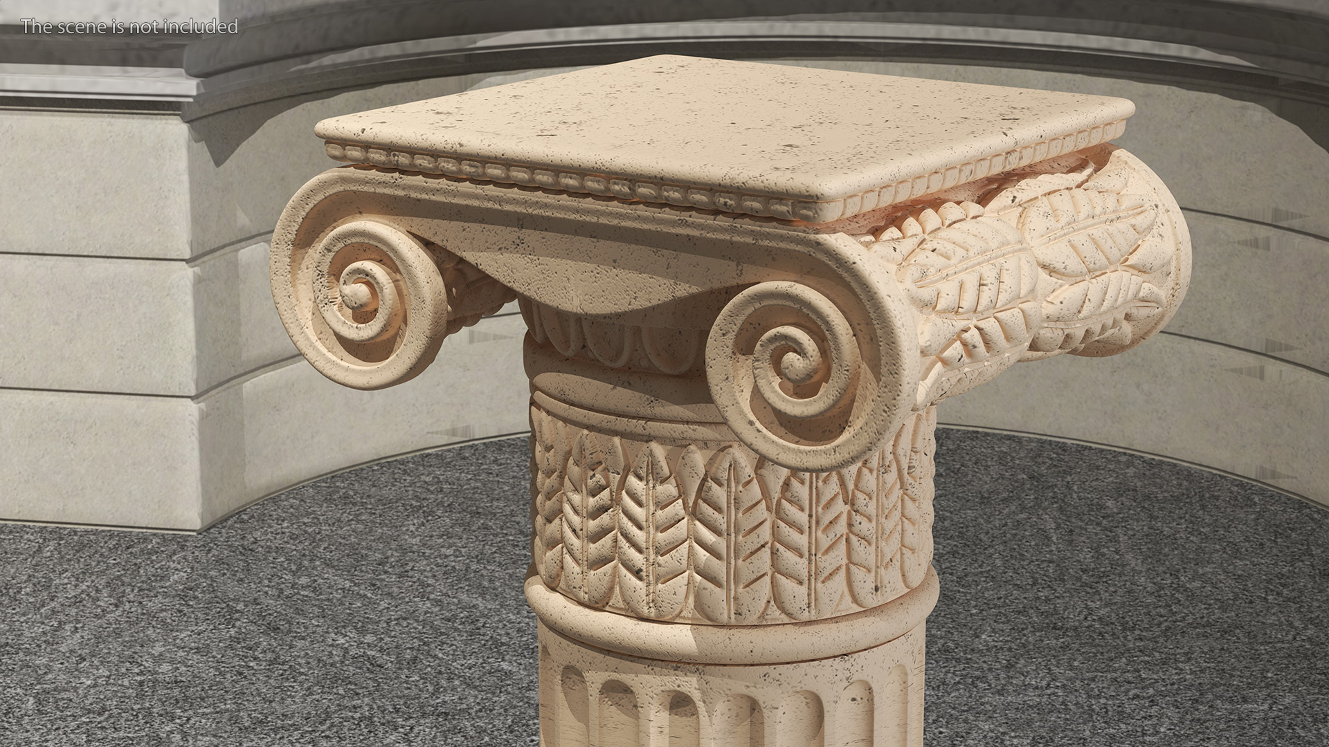 Greek Ionic Order Column Pillar Pedestal Statue 3D