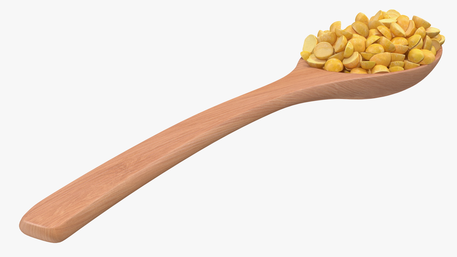 3D Split Mung Bean in Wooden Spoon