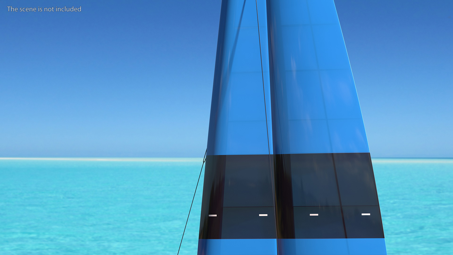 3D Foiling Race Yacht Blue model